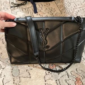 Puffer shoulder chain bag